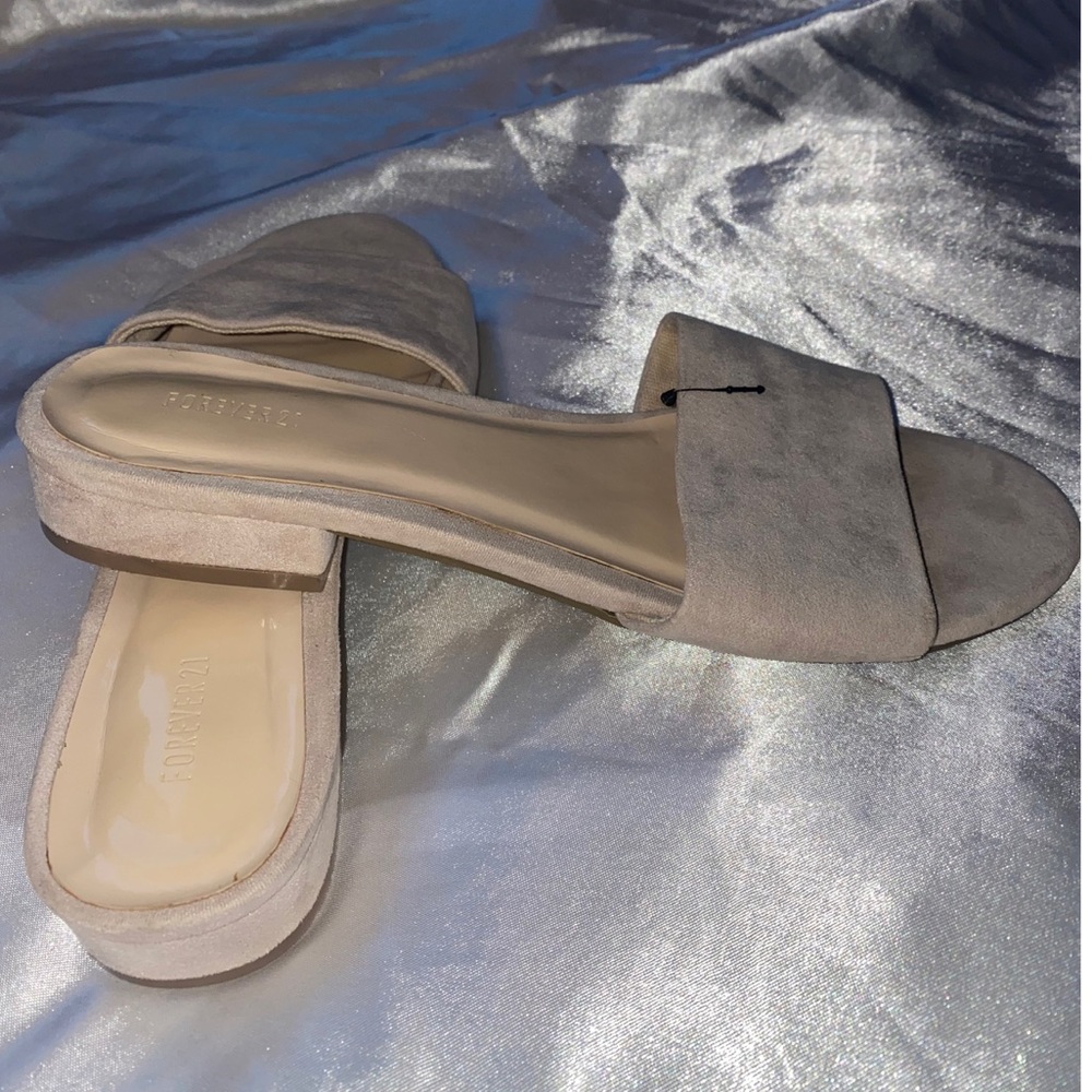 Forever 21 Nude Suede Heeled Sandals